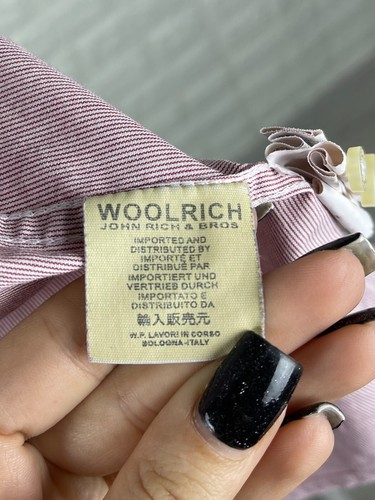 Woolrich John Rich & Bros Button Down Striped Red/Burgundy/White Shirt Men's 14 - Picture 17 of 23