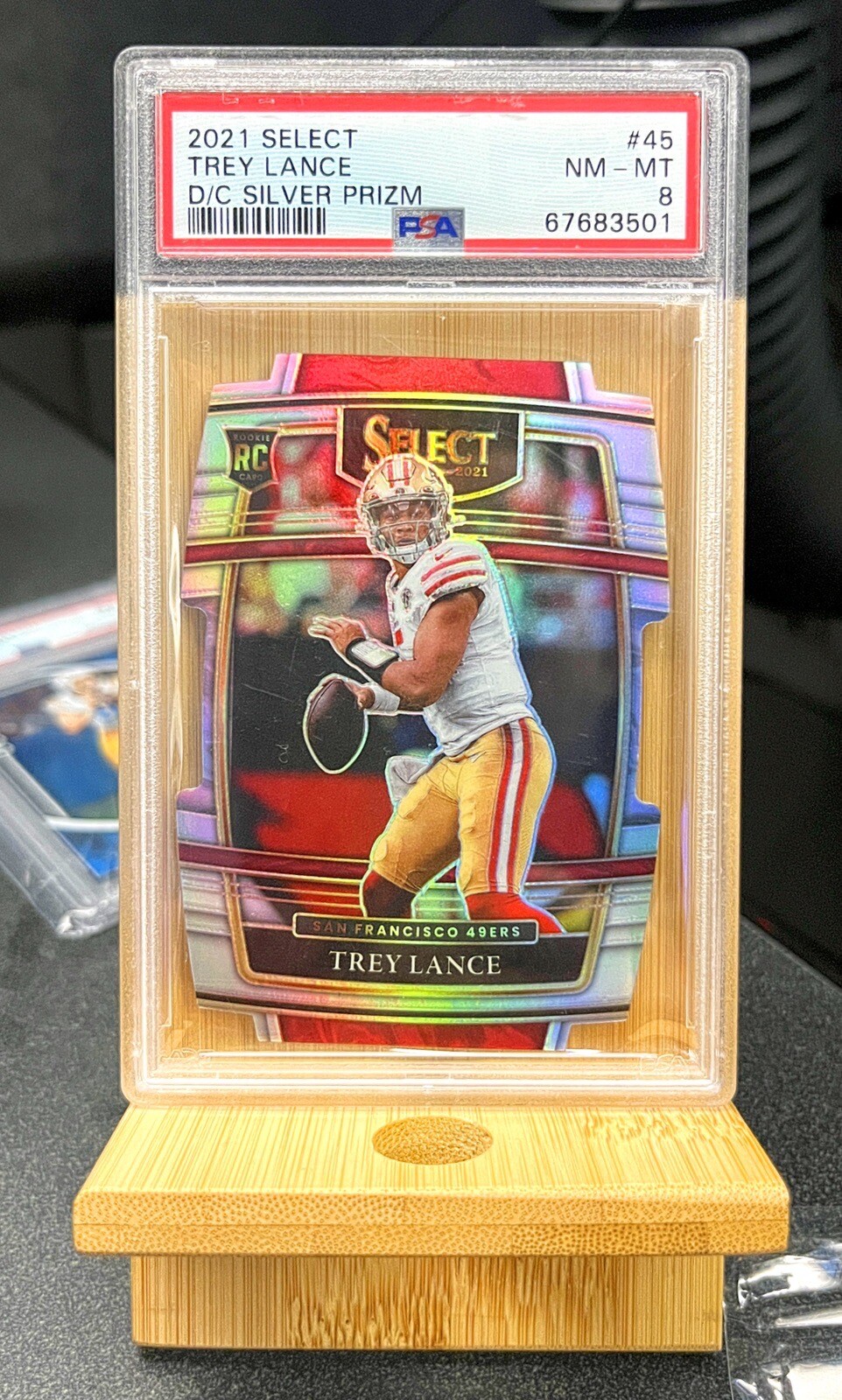 2021 Panini Select Concourse Trey Lance Die Cut Silver Prizm PSA 8 49ers Cowboys