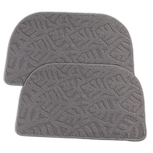 2 Pack Indoor Doormat Front Door Mat, Low-Profile Gray Outdoor Mats Half