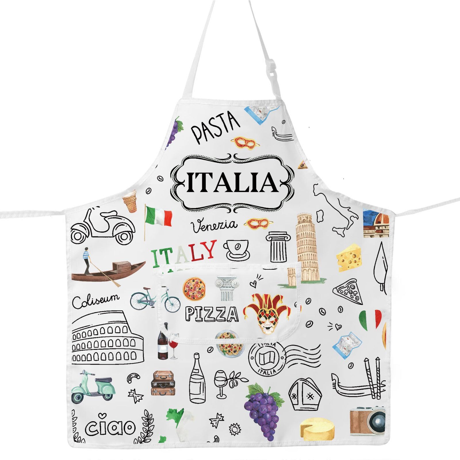 Italian Kitchen Apron Italy Cooking Apron Italian Chef Apron Italian Themed A...