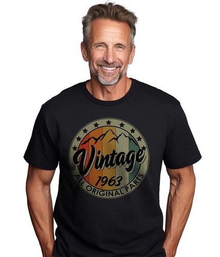 Vintage Mountain 1963-2023 60th Anniversary T-shirt - Funny Retro Design, Unisex - Picture 4 of 36