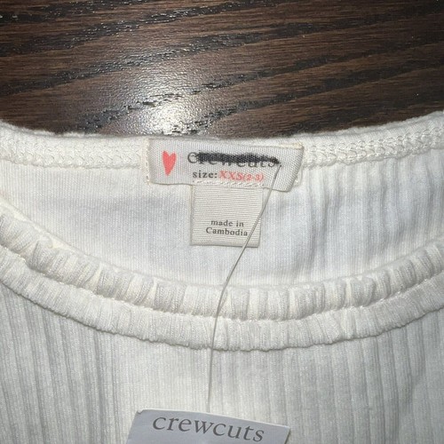 J.Crew Kids Size XXS Ruffle Ribbed Tank Top Ivory Cotton Blend Girls NWT BH155 - Picture 7 of 12