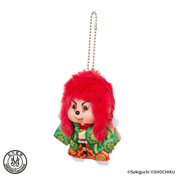 205837 Japan Limited Monchhichi Kabuki SS Size Mascot Red
