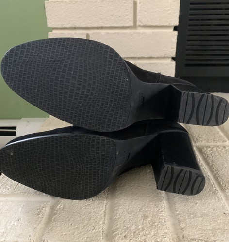 Neu! Stuart Weitzman Damenstiefel Größe 10 halbhoch schwarzes Wildleder zum Überziehen SCHÖN! - Bild 7 von 12