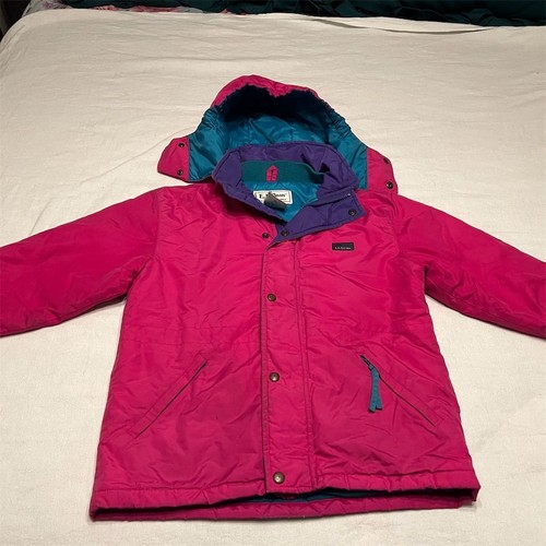 Vintage LL Bean Penobscot Parka Kids Size 8 Pink Hooded Winter Coat