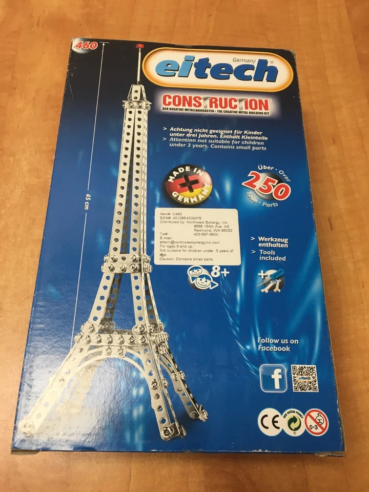 SEALED German Eitech Paris Eiffel Metal Construction Set 250 Parts C460 STEM - Image 2 of 3