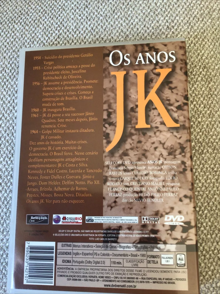 Os Anos JK By Silvio Tendler Uma Trajectoria Politica DVD