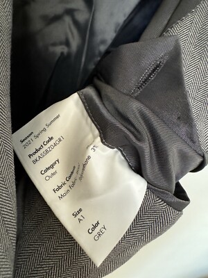 Ader Error Blazer Suit Jacket Distressed Wool Blend Grey Size A1