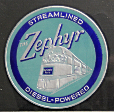 Railroad - Streamlined Zephyr Sticker Mint Never Used - 3 1/4''  Full Gum   EPH28