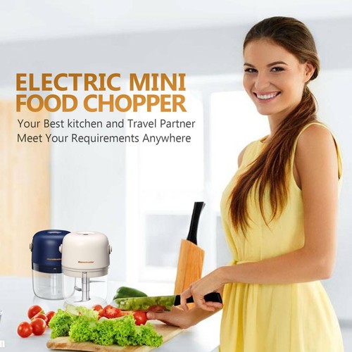 Electric Mini Garlic Chopper Meat Grinder Nut Fruit Vegetable Food Crusher 250ML - Picture 9 of 12