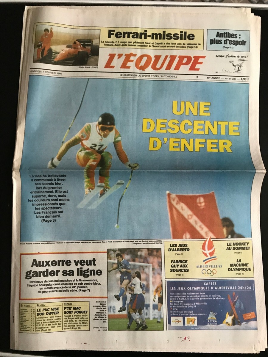 ancien magazine equipe JO 92 jeux olympiques 3 albertville savoie