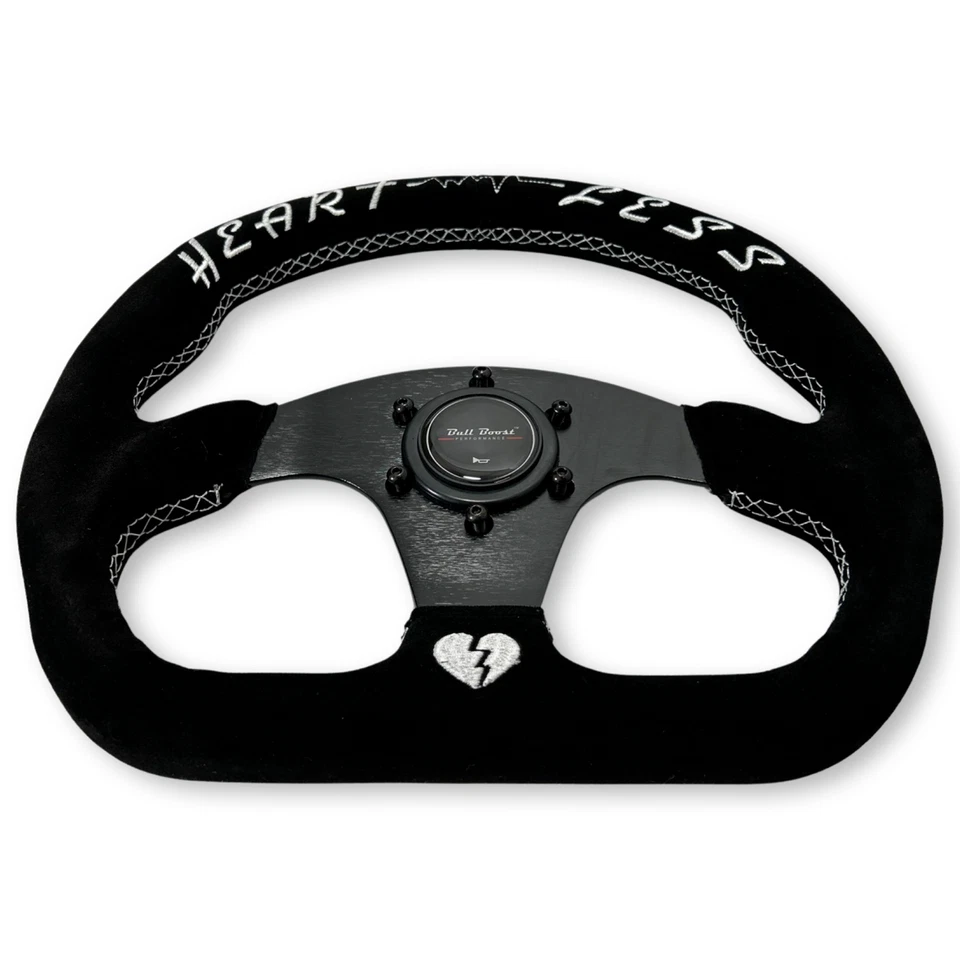 Suede D Shape Steering Wheel + Hub Adapter Kit For Eclipse Lancer Galant Mirage - Image 4 of 4