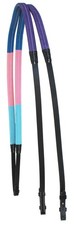 54" Horse English Black Leather Rubber Grip Multicolor Training Reins 805LR09