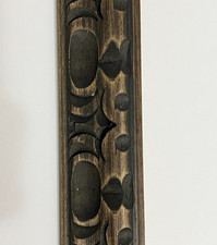Custom Cut 2" HAND CARVED Dark Brown Black Rustic Picture Frame Moulding