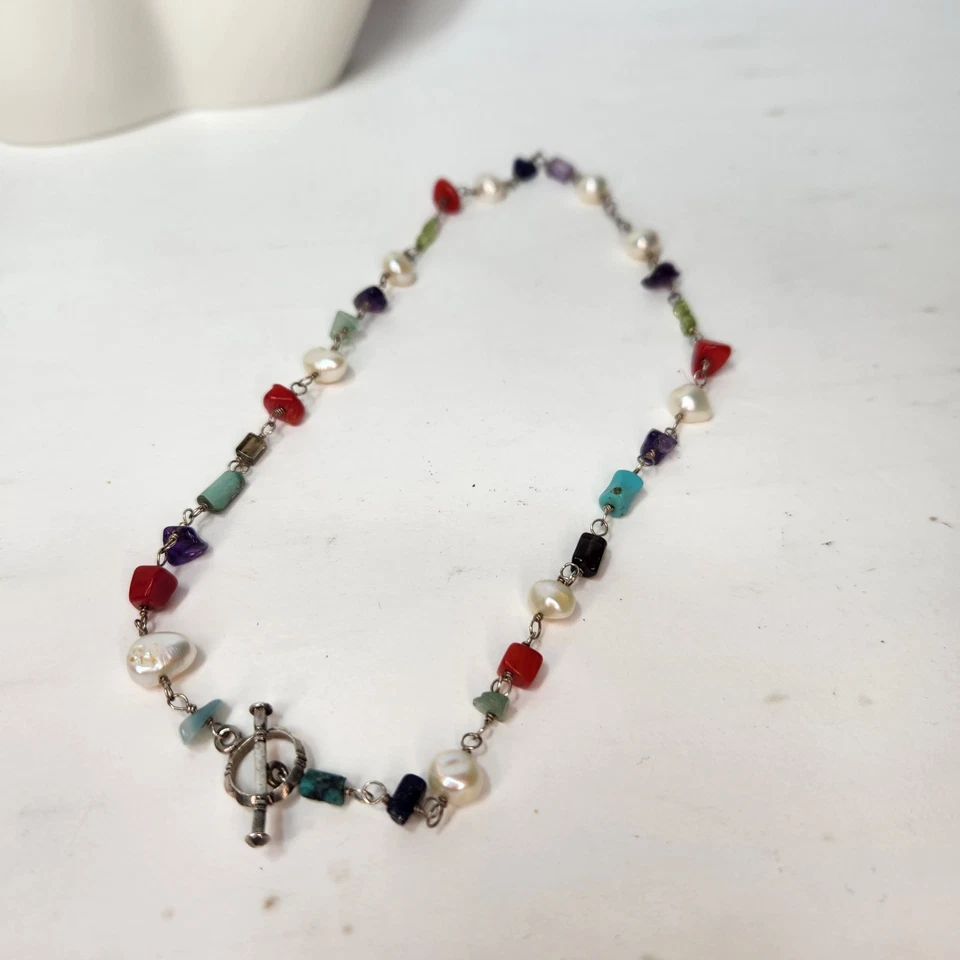 Silpada Multi Piedras Preciosas Plata Esterlina Palanca Amatista Tourq Lapislázuli Coral... Foto 2 de 4