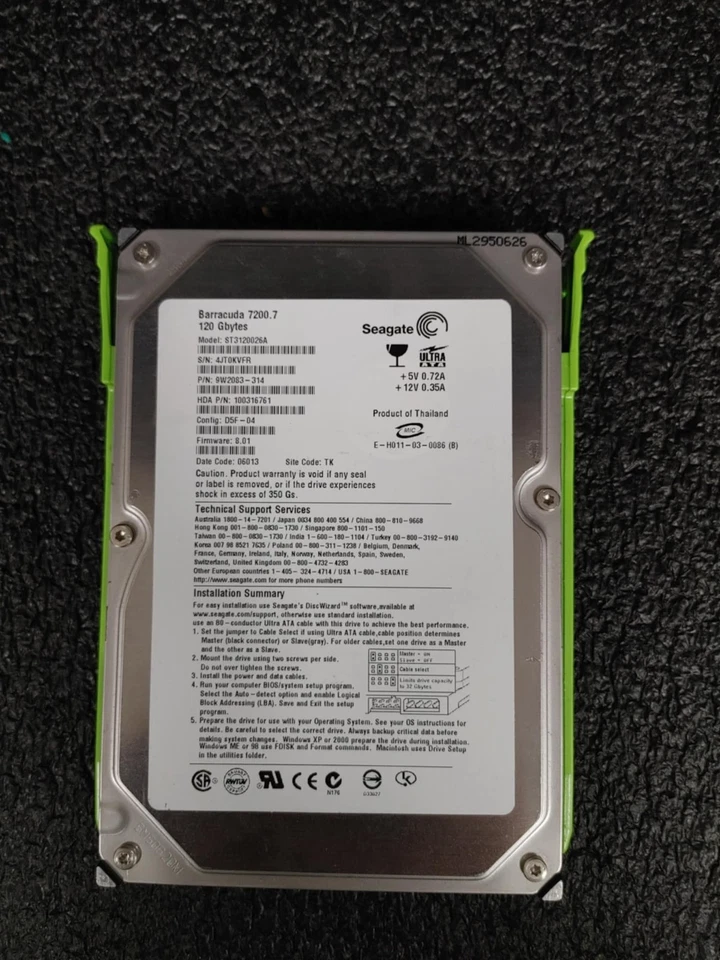 Seagate 100316761 ST3120026A 120GB 7.2K RPM FW 8.01 DC 06013 Ultra-ATA/100 3.5" - Image 2 of 4
