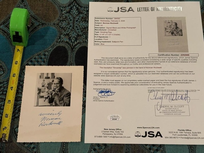NORMAN ROCKWELL   rare      CERTIFIED  AUTOGRAPH