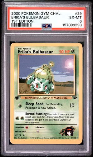 Erika's Bulbasaur (1st Edition) graded PSA 6 for sale on eBay