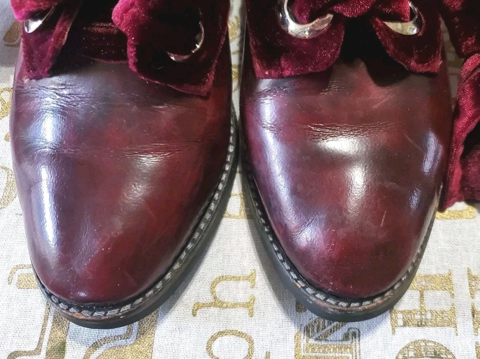 Botines Jeffrey Campbell Mujer Cremallera Lateral Tacón Bloque Terciopelo Rojo/Fushia Talla 10 Foto 3 de 4