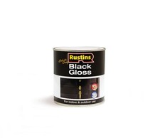 Rustins Black Gloss Paint 250ml 8.45 Fl Oz (Pack of 1),