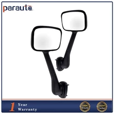 Black Hood Mirrors For Freightliner Cascadia 2008-2016 Manual Pair Side