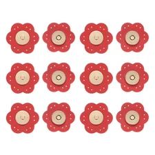 6Set Leather Snaps Buttons, Magnetic Snap Closures for Handbag/Purses [Red]