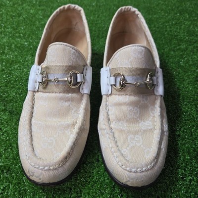 Gucci Gray GG Canvas Leather Trim Loafers Children main image 2