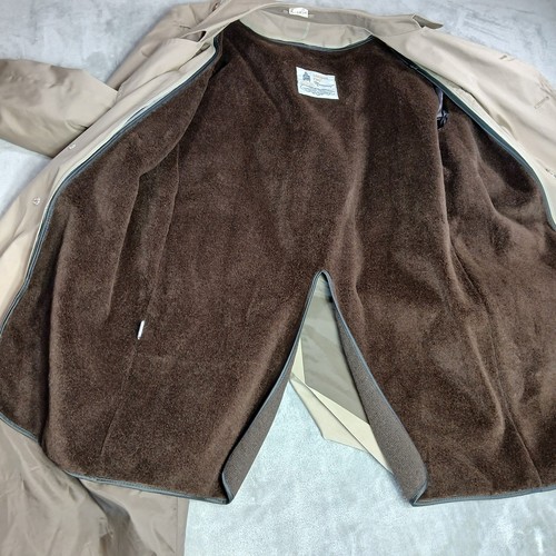 London Fog Trench Coat Mens 46R Khaki Belted Double Breasted Button Vtg USA Made - Picture 6 of 19