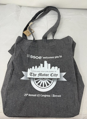 New The Motor City Detroit Reusable Tote Bag 25th Annual LCI Congress Cotton