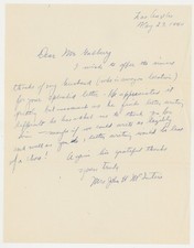 John McIntire & Jeanette Nolan 1950 Wife Agent Hand Written Letter Signed Actor