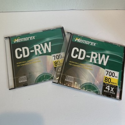 Memorex CD-RW 700 MB 80 Minute 4X Multi Speed Two Included.