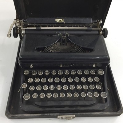 Vintage Royal Touch Control Typewriter Black Glass Keys With Case - Working