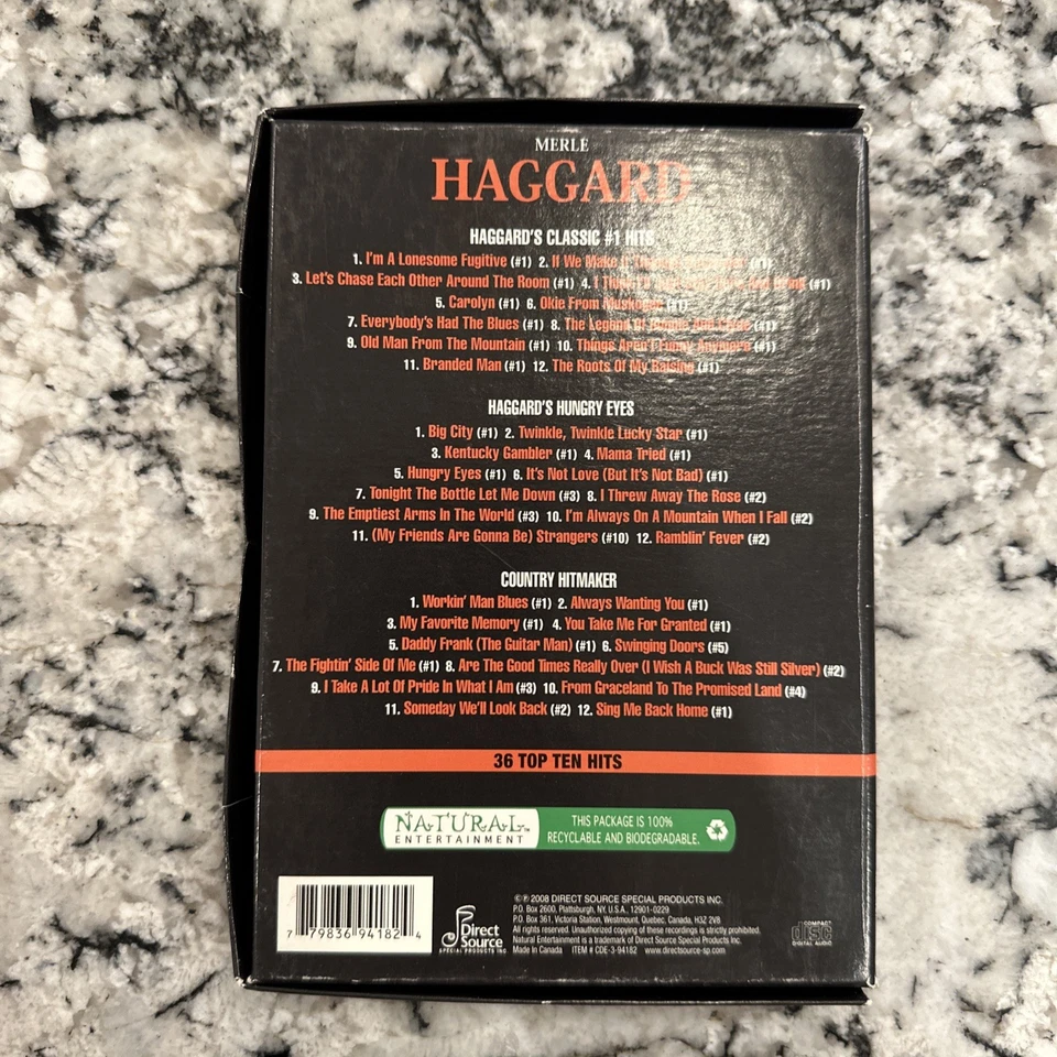 Набор из 3 компакт-дисков Merl Haggard Classic #1s, Hungry Eyes, Hitmaker Top Ten Hits - Изображение 2 из 4