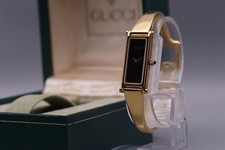 [Near MINT w/Box] Vintage GUCCI 1500L White Dial Gold Plated Quartz Watch
