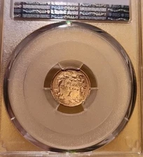 🔥1856 Slanted 5 Gold $1 Coin PCGS Genuine F - Beautiful Gold Luster!🔥