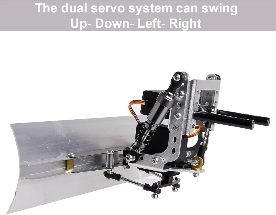 Aluminum Snow Plow with Servo for 1/10 Scale RC Crawler TRX4 SCX10 II - Image 2 of 4