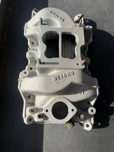 Vintage Weiand intake manifold #8007 2p 180* Mopar 340, 360, 318 Like New!