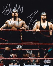 Kama Mustafa & D'Lo Brown Signed 8x10 Photo BAS COA WWF Godfather Picture Auto'd