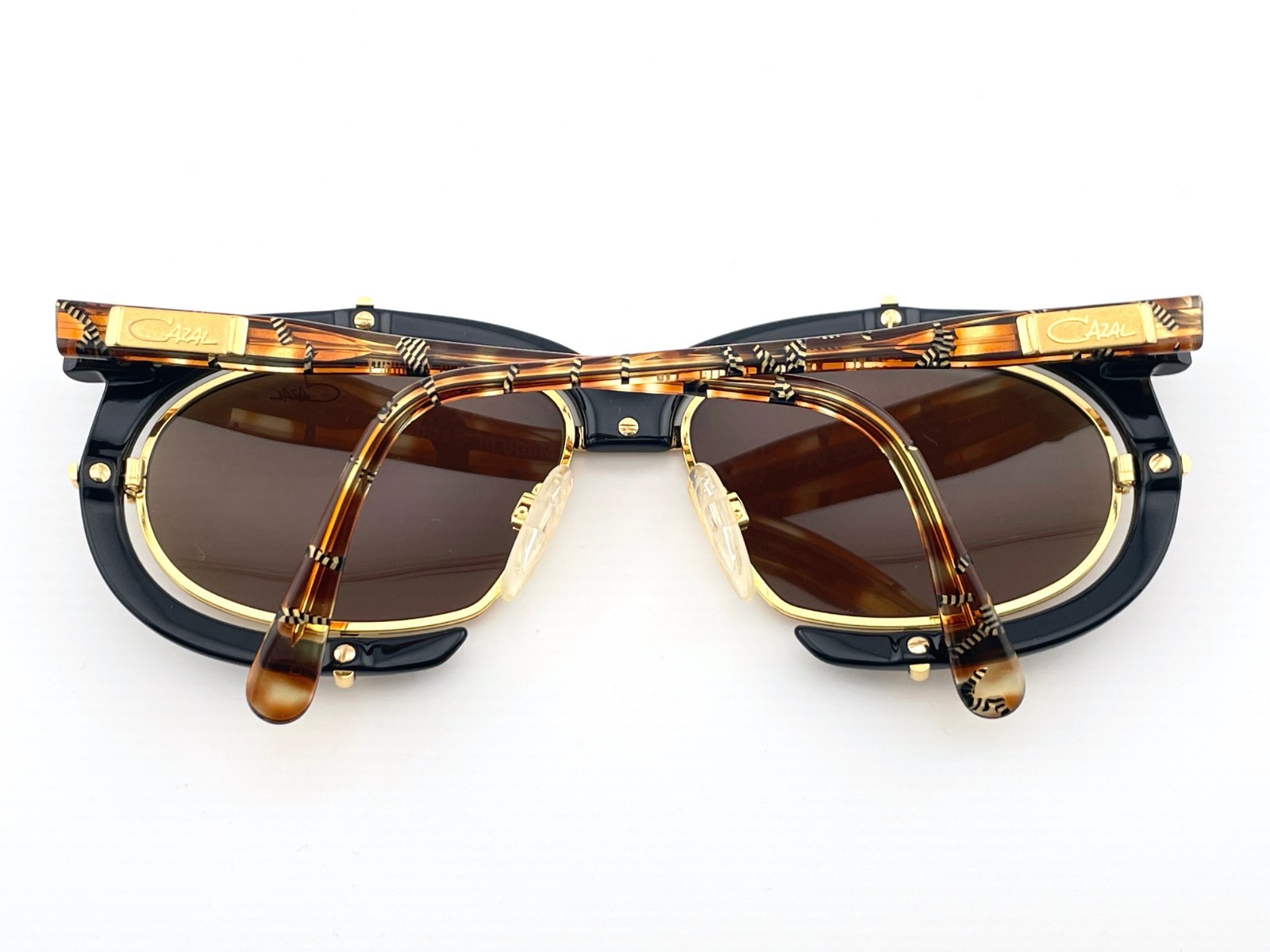 Vintage CAZAL 871 721 Black Gold Germany Sunglasses MEDIUM Rare, 130 mm image 3