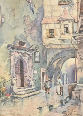 Old town hall, Rothenburg o.d. Tauber, 189X | Watercolour by Walter Hinze