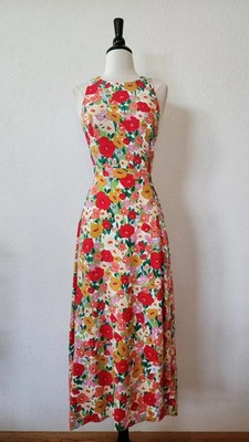 New Anthro Maxi Dress Size Large White Floral Coquette Garden Wedding Brunch