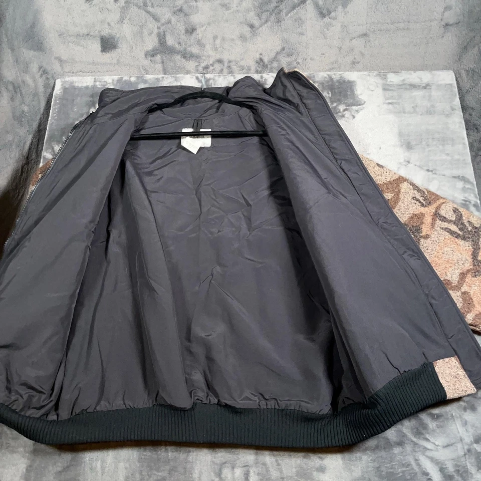 Vintage Sleeping Indian Designs Jacket Mens Large Wool Camo Bomber USA 80s 90s - Image 4 of 4