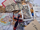 NICE Lot Vintage Religious Jewelry Wear Untested Silver Tone Some Signed Rosary — photo 3