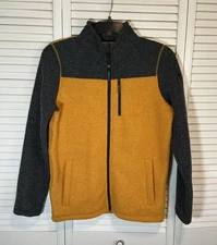 Smartwool Hudson Trail Full Zip Jacket Charcoal Gold Men Small NWT