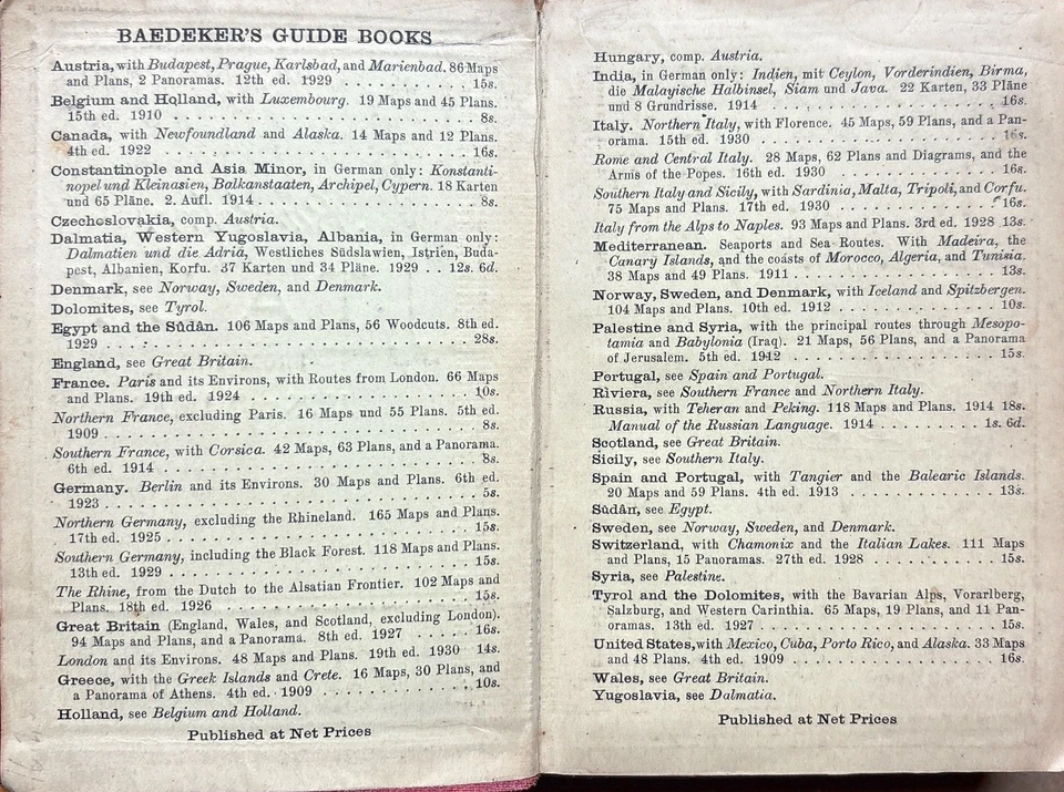 Rare 1928 Italy Handbook For Travellers Baedeker Alps to Naples 93 Maps & Plans - Image 2 of 4