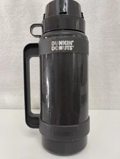 VINTAGE LIMITED Tall Dunkin Donuts 1 Liter Thermos Metal Vacuum Seal 12"
