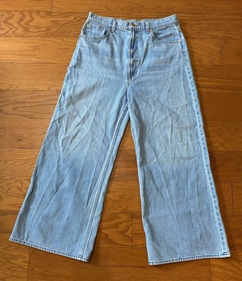 Mother Snacks Jeans Women's 31 Blue Wide Leg Casual Denim Excellent Condition