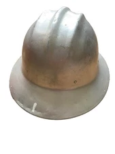 Vtg E.D. Bullard Hard Boiled Hard Hat Aluminum Full Brim Metal Safety Helmet