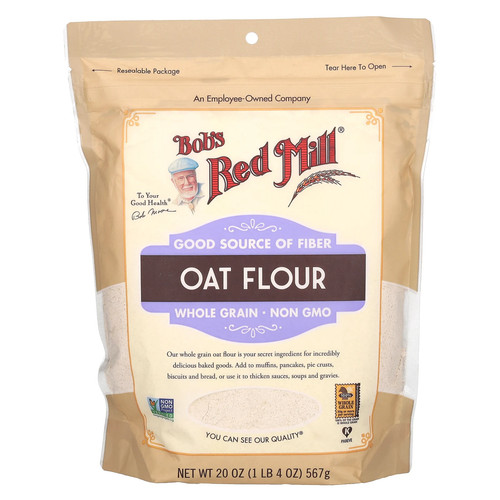 Oat Flour, Whole Grain, 20 oz (567 g)