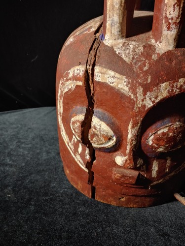 Eppa Holz Helm Maske, Nigeria, ca. Mitte bis Ende des 20. Jahrhunderts, 27" Höhe x 11" Breite - Bild 5 von 6